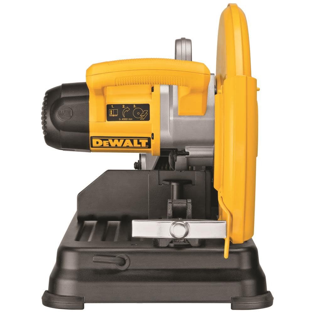DEWALT 14-Inch Chop Saw for Professional Woodworkers: High-Power Cutting, Compact Design, Up to 40% Faster_Cutting, 15-
